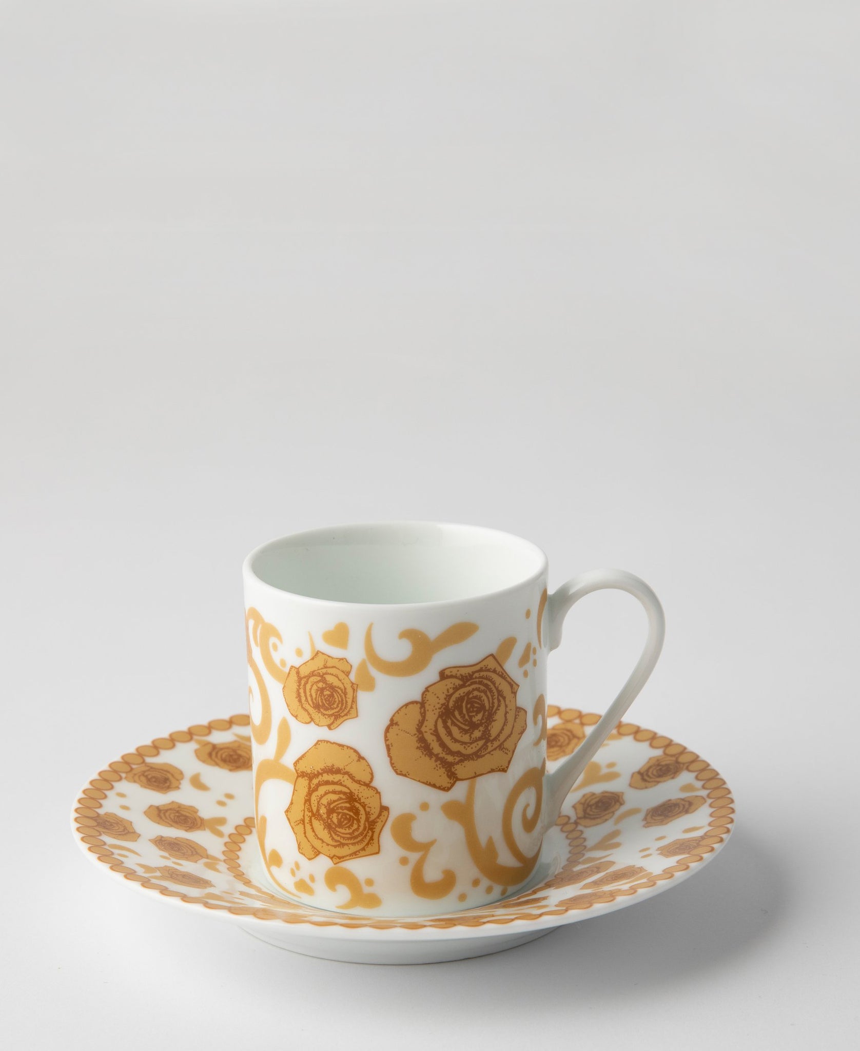 Jenna Clifford Milk & Honey 2 Piece Espresso Cup & Saucer Set - White & Gold