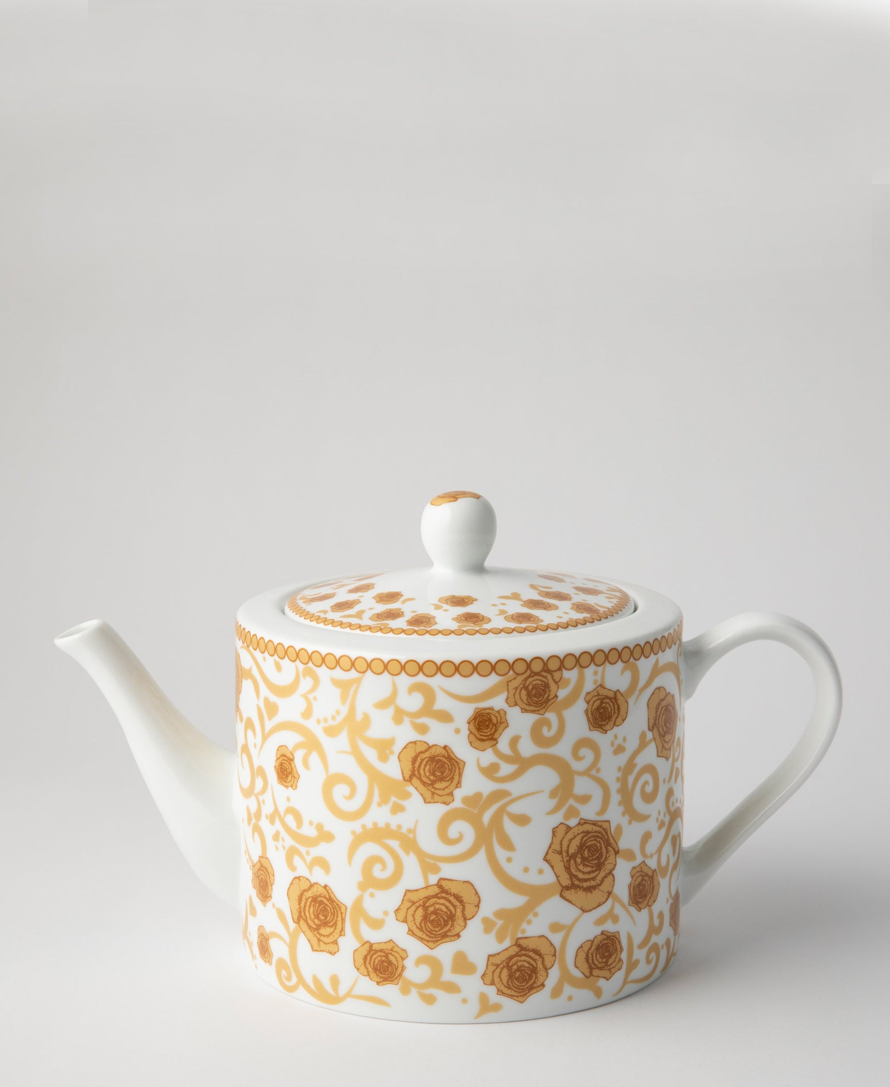 Jenna Clifford Milk & Honey Tea Pot 1L - White & Gold