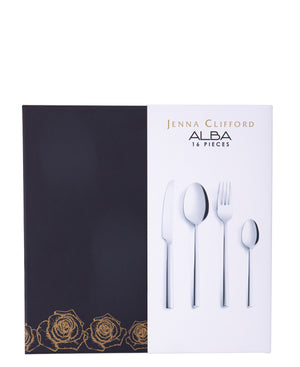 Jenna Clifford Alba 16 piece Cutlery Set - Silver