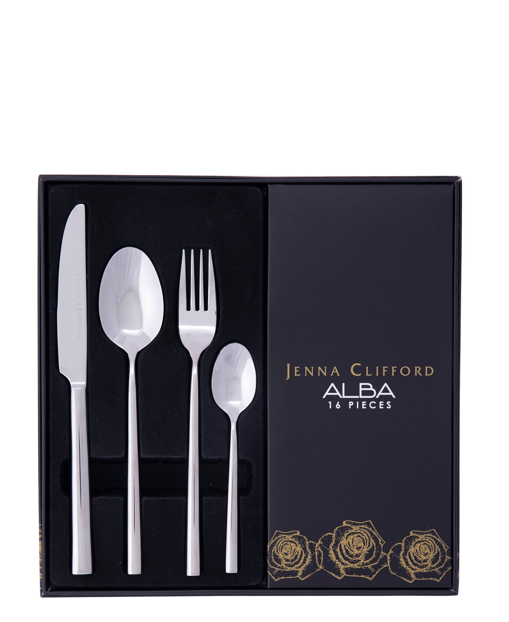 Jenna Clifford Alba 16 piece Cutlery Set - Silver