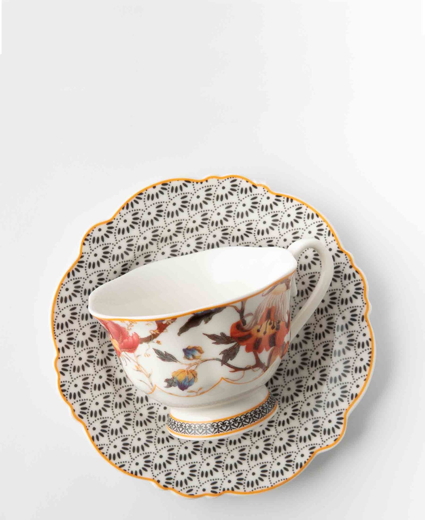 Jenna Clifford Midnight Bloom Cup & Saucer 150ml - White