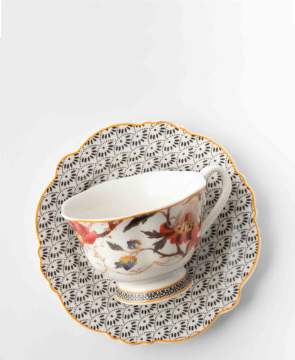 Jenna Clifford Midnight Bloom Cup & Saucer 150ml - White