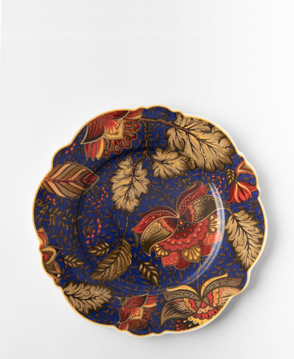 Jenna Clifford Blue Fern 21cm Side Plate - Blue & Gold