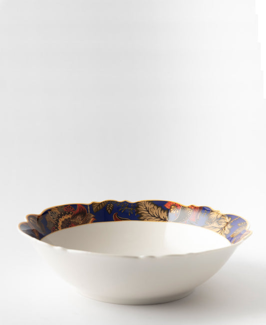 Jenna Clifford Blue Fern 23cm Salad Bowl - White & Blue