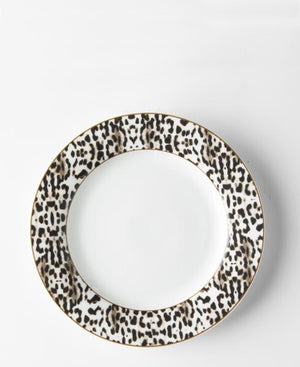 Jenna Clifford Leopard Side Plate 21cm - White With Leopard Print
