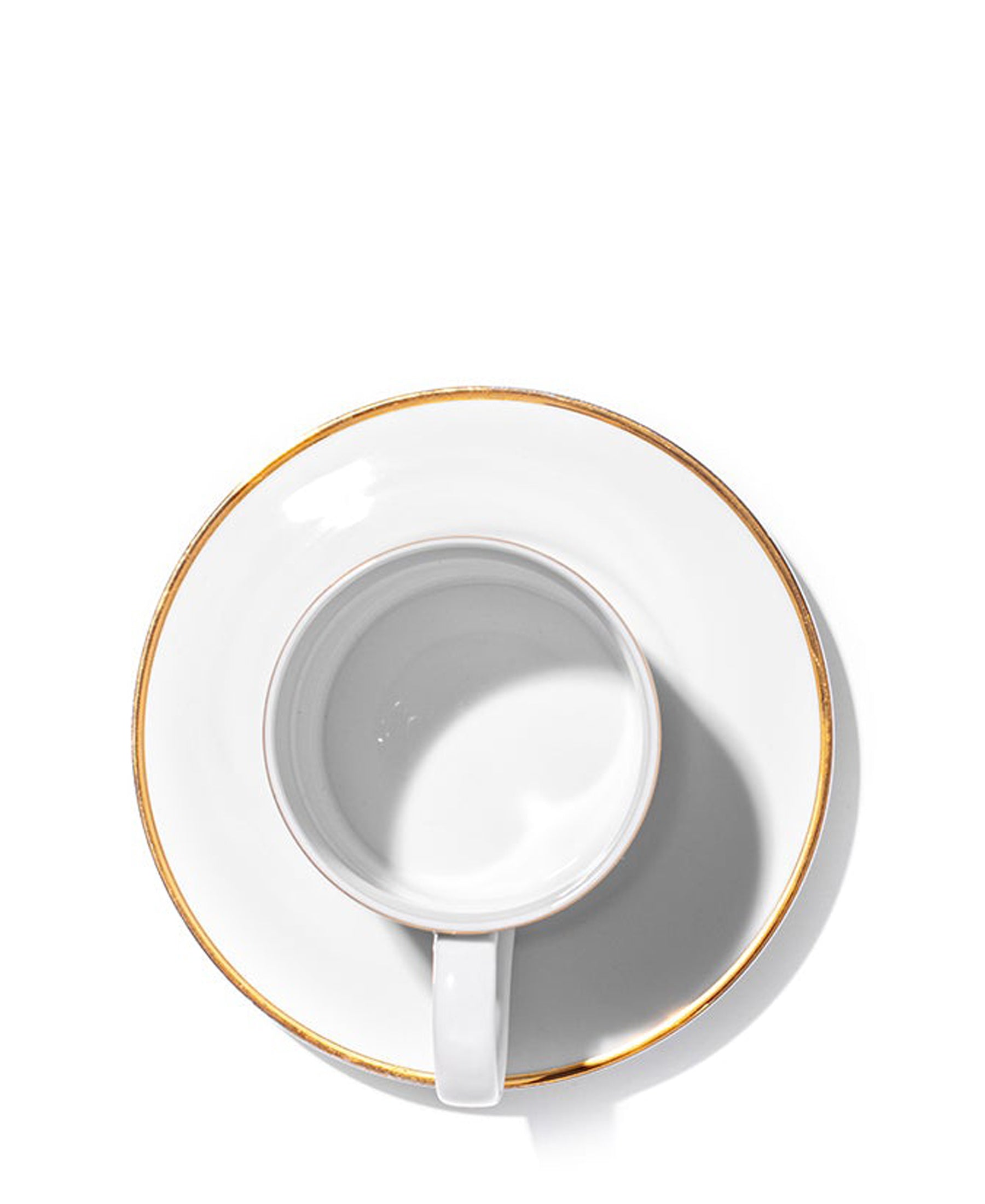 Jenna Clifford Gold Rimmed 100ml Espresso Cup & Saucer - White