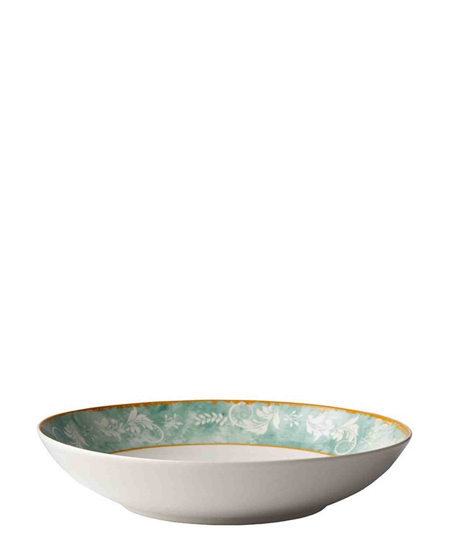 Jenna Clifford 4 Piece Green Floral Pasta Bowl Set - Green