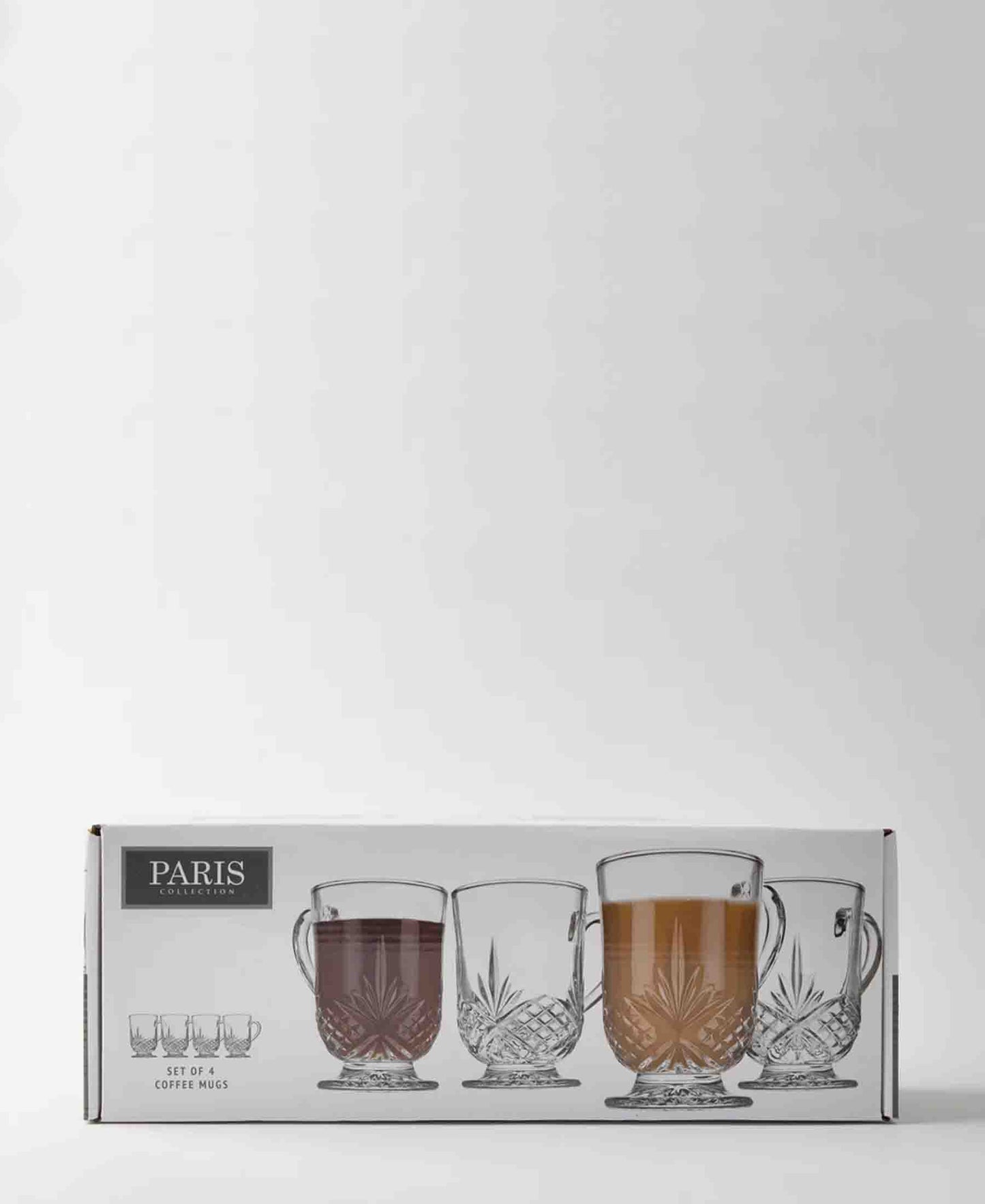 Jenna Clifford 4 Piece Paris Coffee Mug Set - Clear