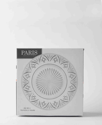 Jenna Clifford 4 Piece Paris Salad Plate Set - Clear