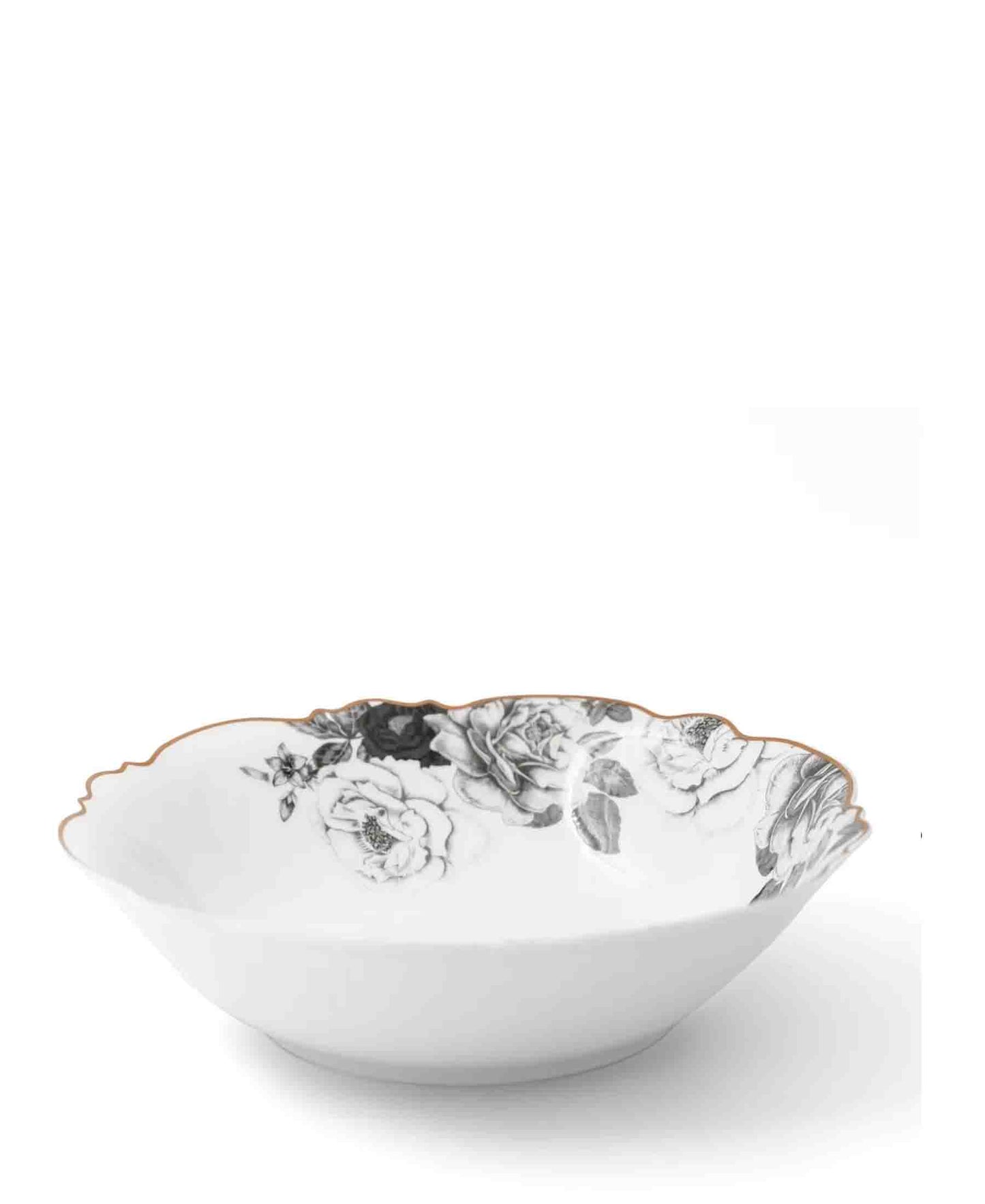 Jenna Clifford Black Rose Salad Bowl - Black & White