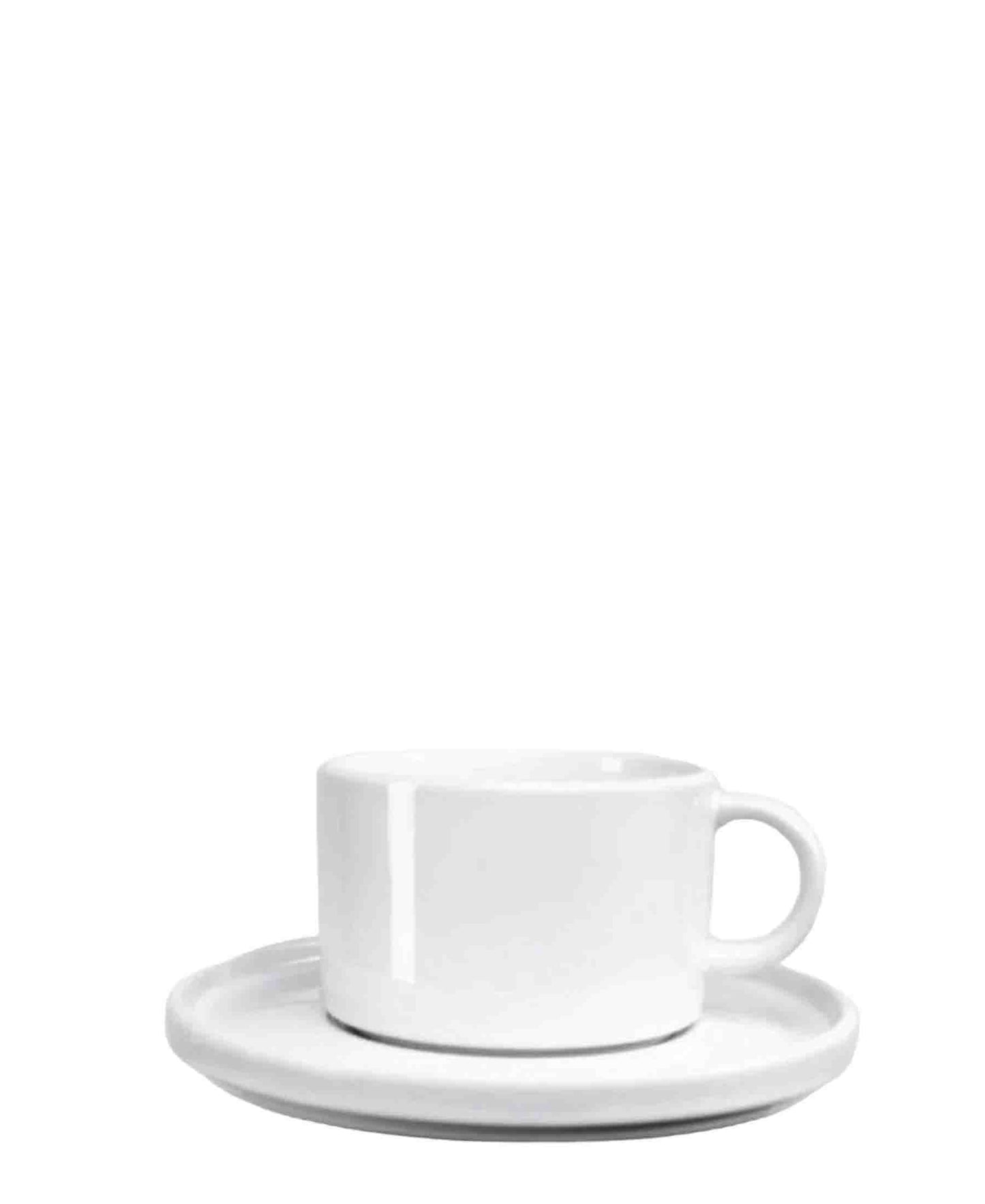 Jenna Clifford Flat Stackable Cup & Saucer - White