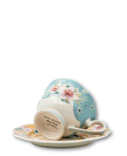 Jenna Clifford Garden Cup & Saucer - Blue