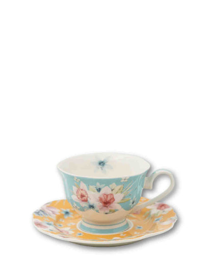 Jenna Clifford Garden Cup & Saucer - Blue