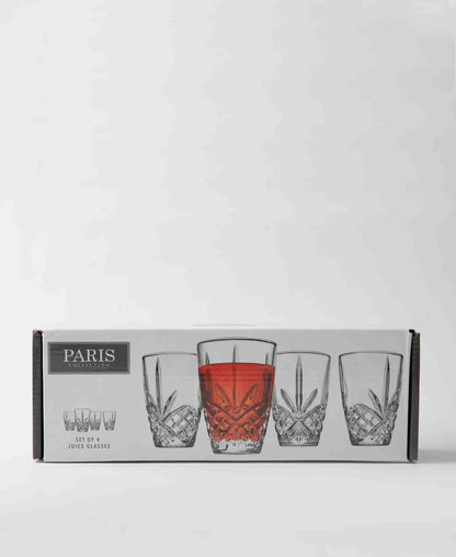Jenna Clifford Paris 4 Piece Juice Glass Set - Clear