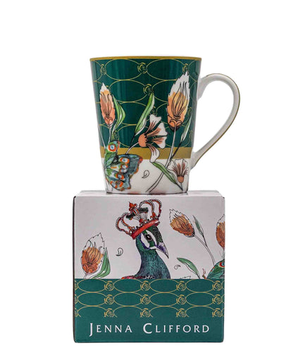 Jenna Clifford Peacock Coffee Mug - Green