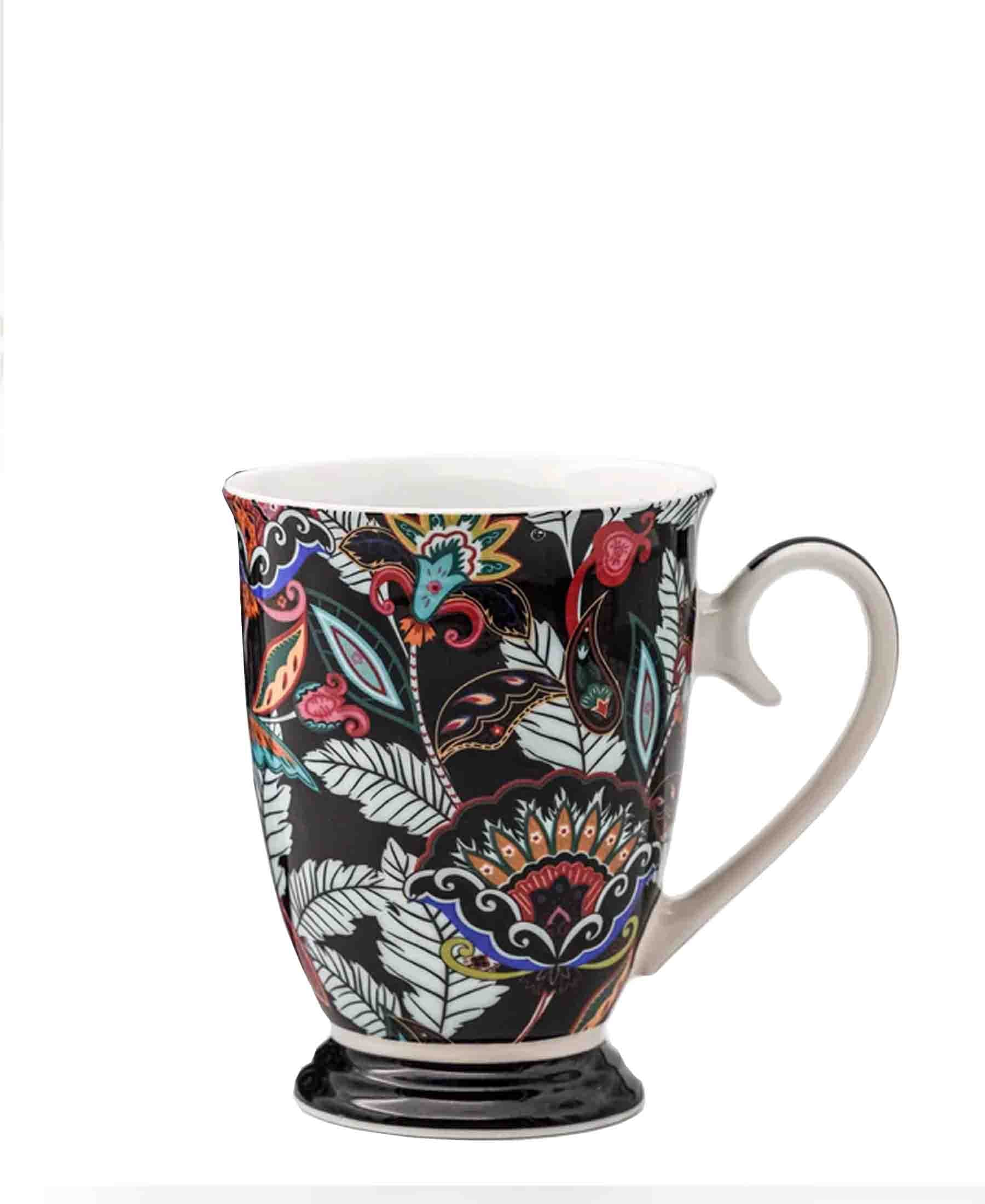 Jenna Clifford Petal Stem Coffee Mug Black The Culinarium