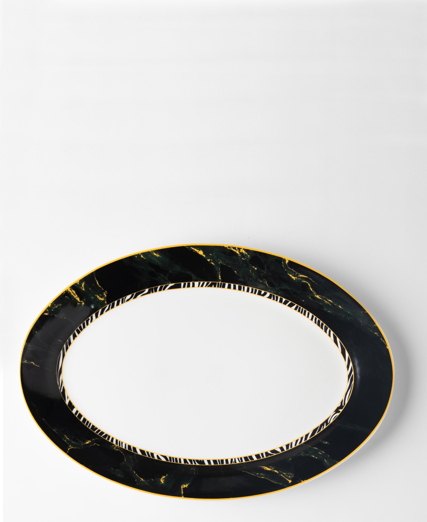 Jenna Clifford Zebra Oval Platter - Black