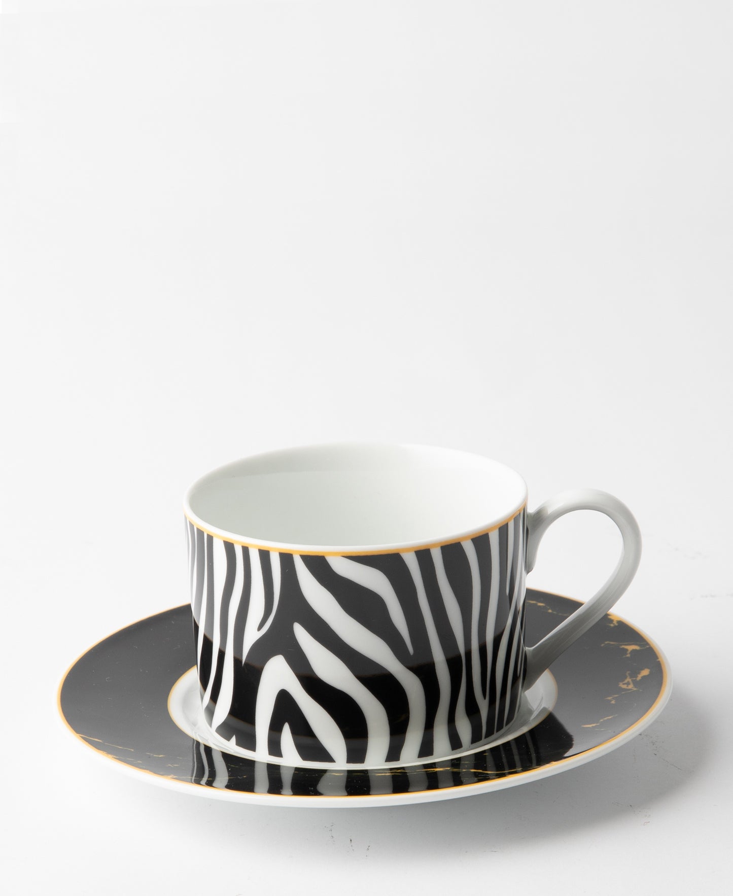 Jenna Clifford Zebra Cup & Saucer - Black & White