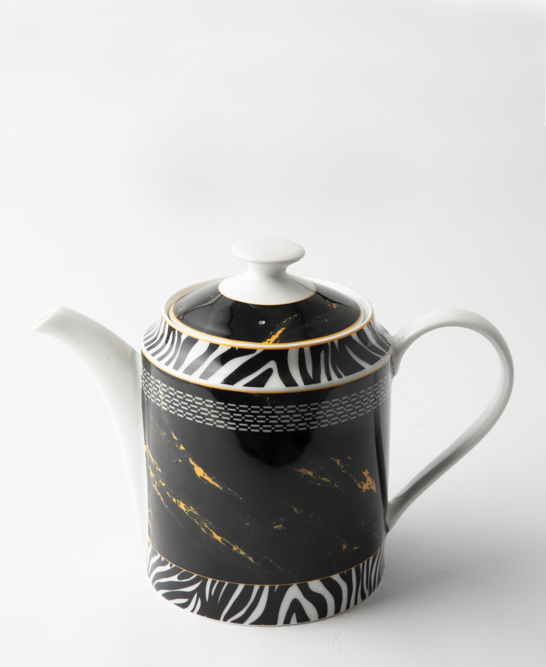 Jenna Clifford Zebra Tea Pot - Black & White