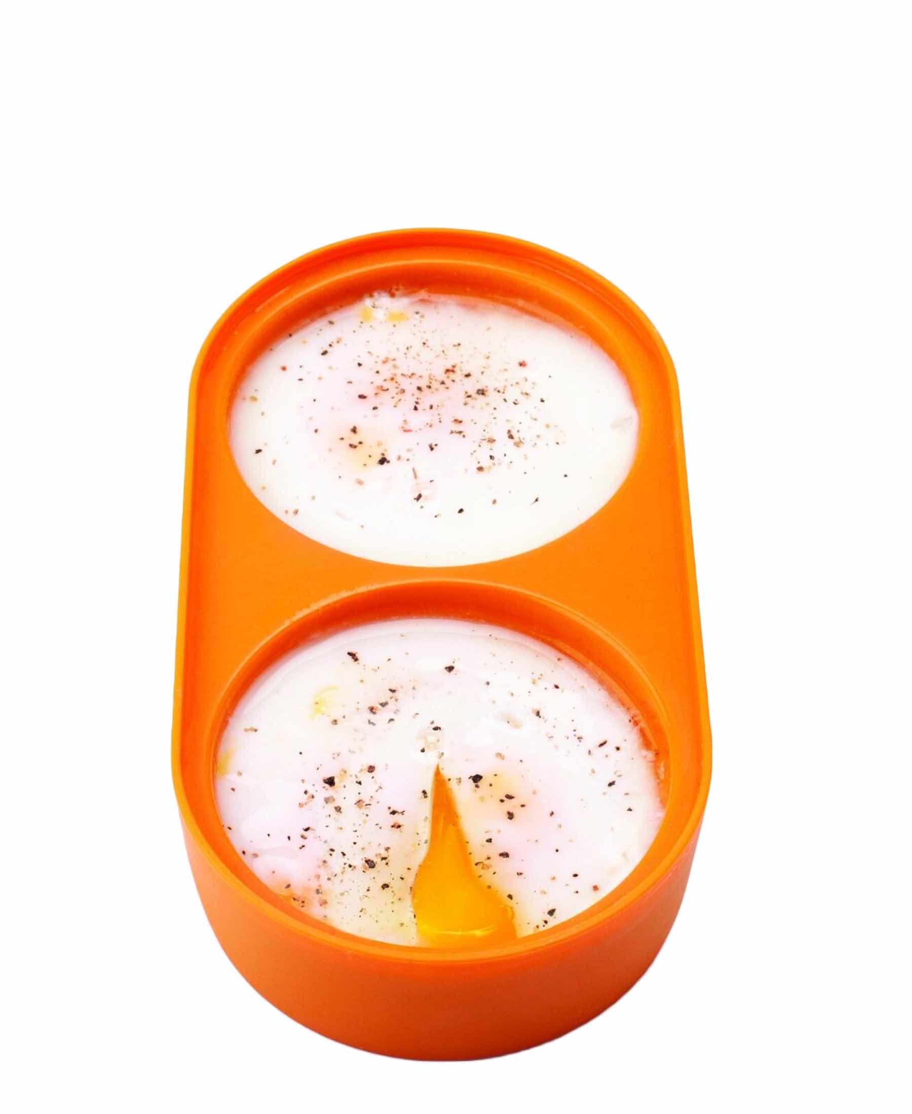 Joie Non-Stick Double Microwave Egg Poacher - Orange