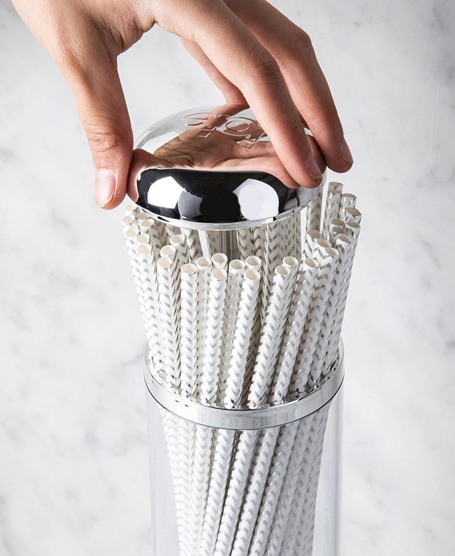 Joie Eco-Friendly Straw Dispenser with Paper Straw - White