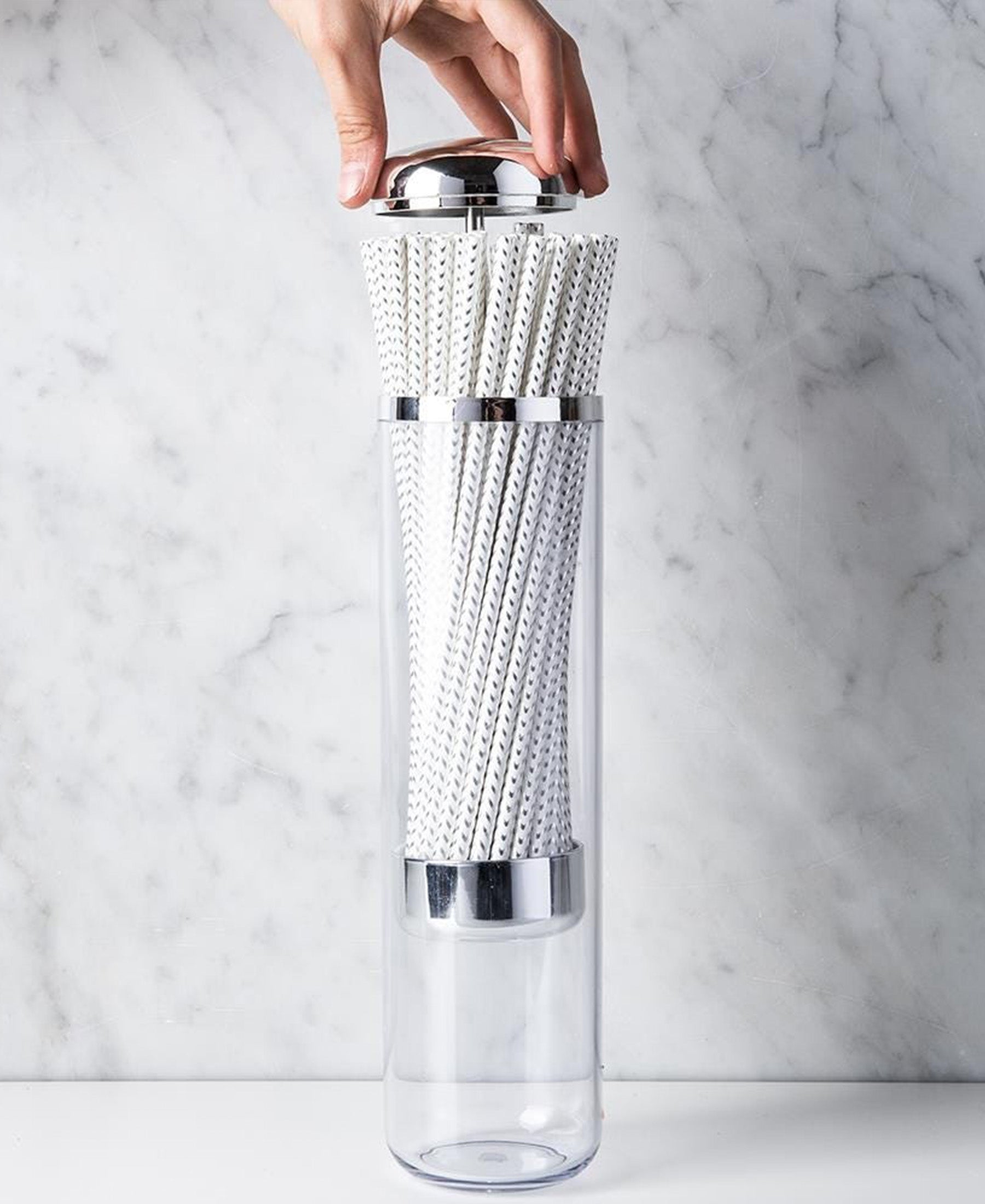 Joie Eco-Friendly Straw Dispenser with Paper Straw - White
