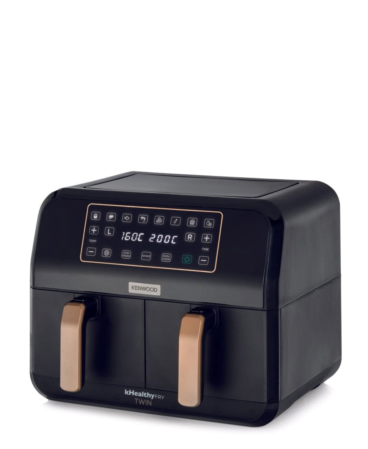 Kenwood LED Dual Air Fryer 1700W - Black & Rose Gold