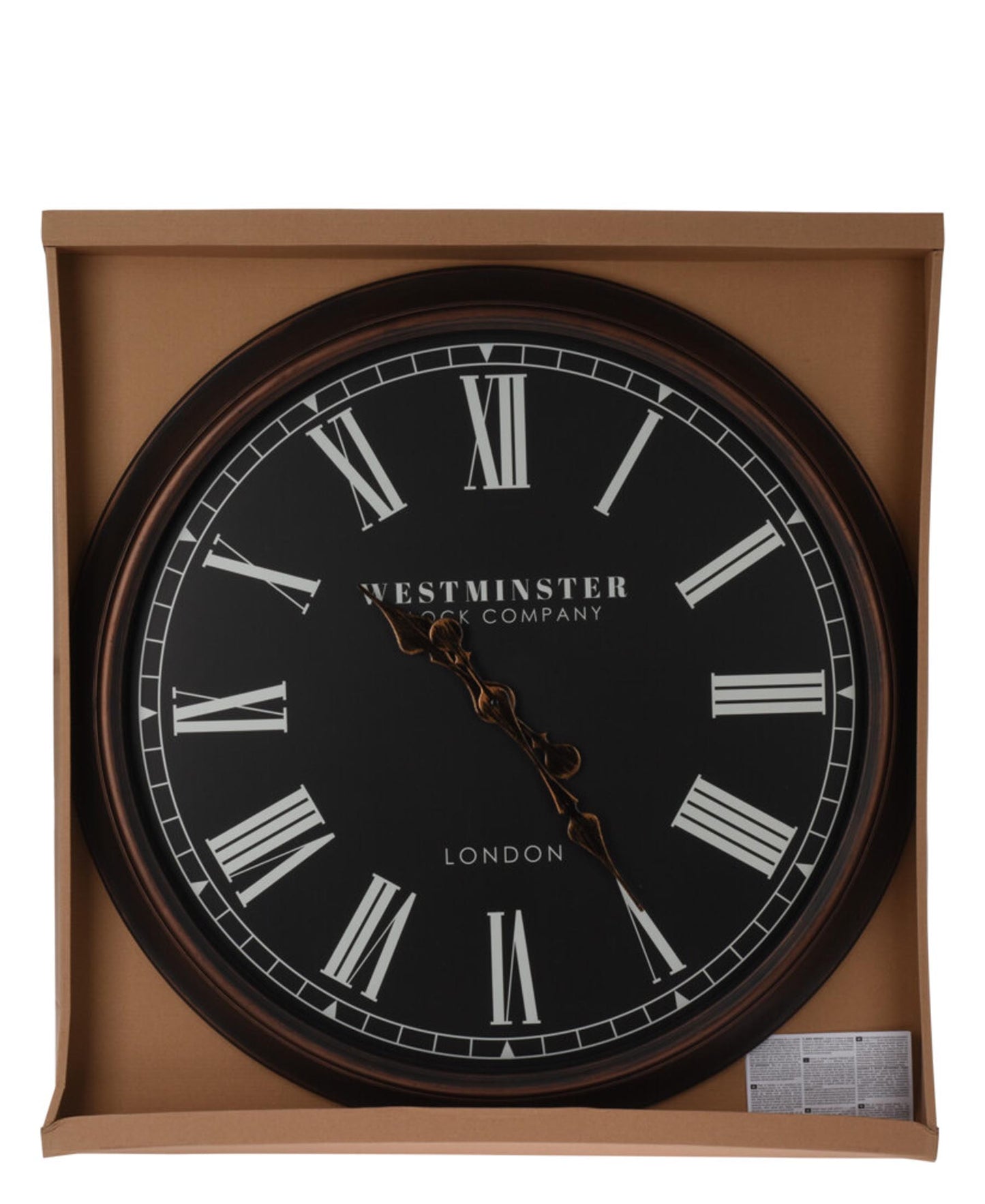 Urban Decor Roman Numerals Wall Clock - Brown