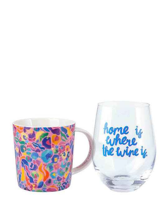 Kasey Rainbow Wild at Heart Mug & Glass Set Africa Pink