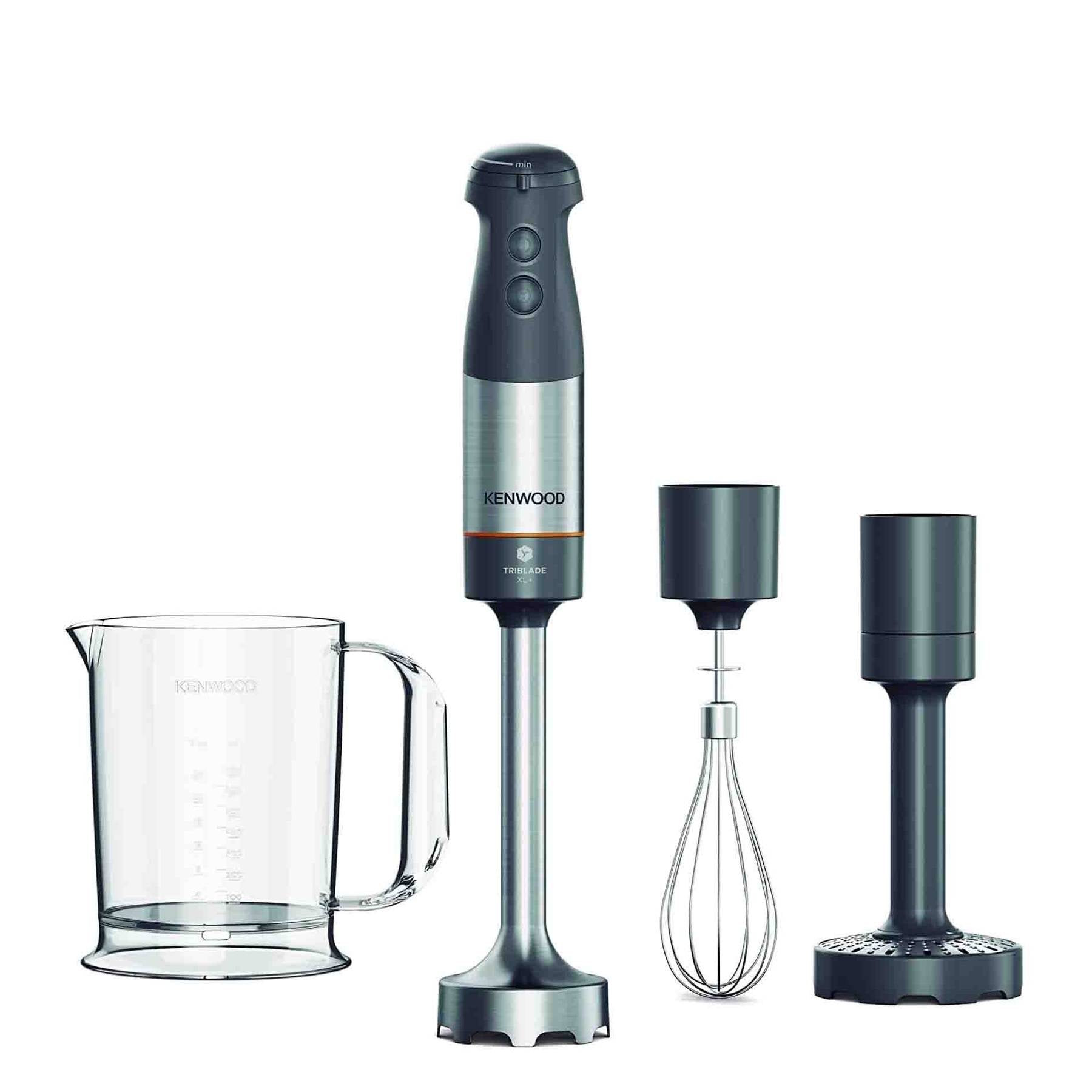 Kenwood Triblade XL Pro HBM80.322BK, Minipimer con Sistema Triblade, Velocità Variabile Turbo, Asta in Acciaio Inox, Tritatutto da 500ml, Frusta, Emulsionatore, Bicchieri 700 e 250 ml, 1200W, Nero Kenwood Triblade XL Pro HBM80.322BK, Minipimer con Sistema Triblade, Velocità Variabile Turbo, Asta in Acciaio Inox, Tritatutto da 500ml, Frusta, Emulsionatore, Bicchieri 700 e 250 ml, 1200W, Nero
