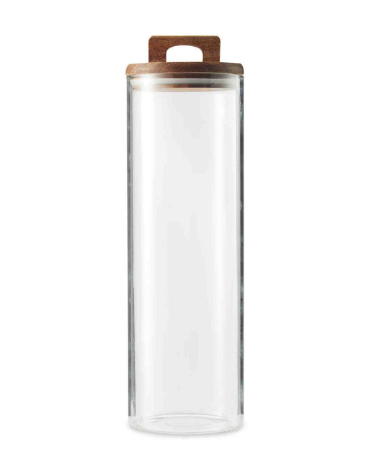 Kitchen Life 1.8LT Canister With Acacia Lid Handle - Clear