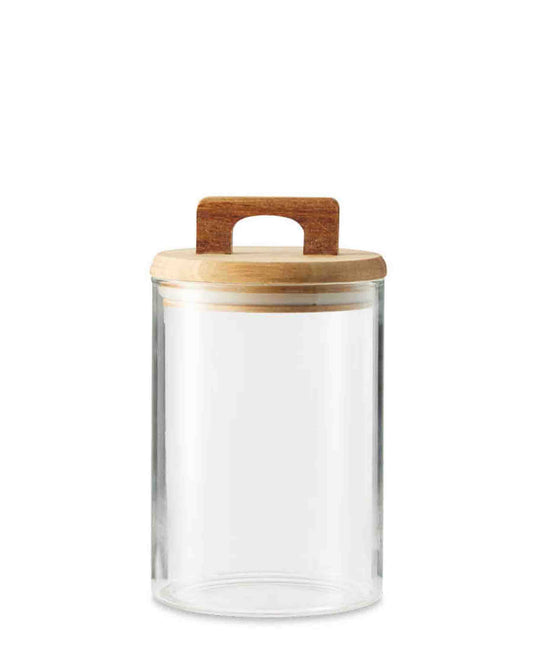 Kitchen Life 3.5LT Canister With Acacia Lid Handle - Clear