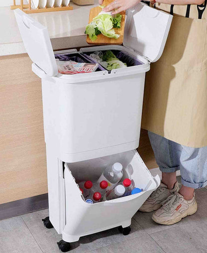 Kitchen Life 45Lt Recycle Rubbish Bin - White