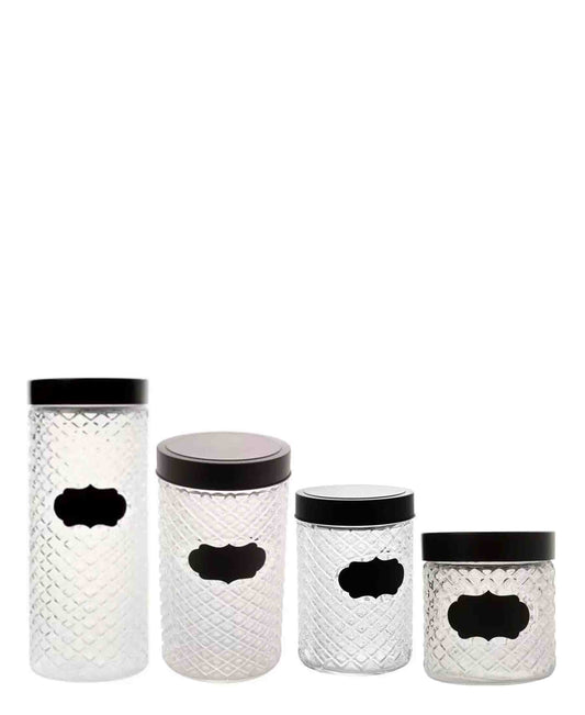 Kitchen Life 4pcs Canisters - Clear