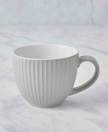 Kitchen Life Ceramic Soup Mug - White & Grey