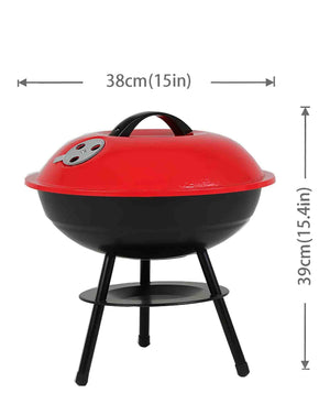 Kitchen Life Portable Charcoal Barbecue  - Red & Black