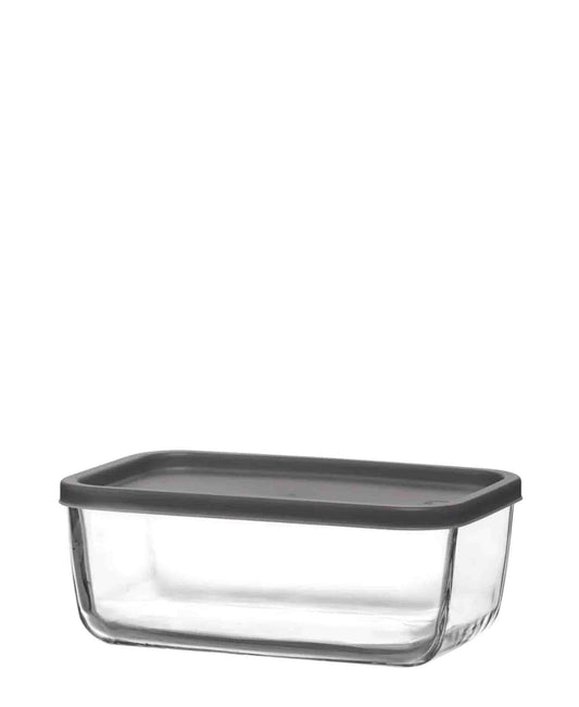 LAV 1170ml Glass Rectangular Storage Container - Grey