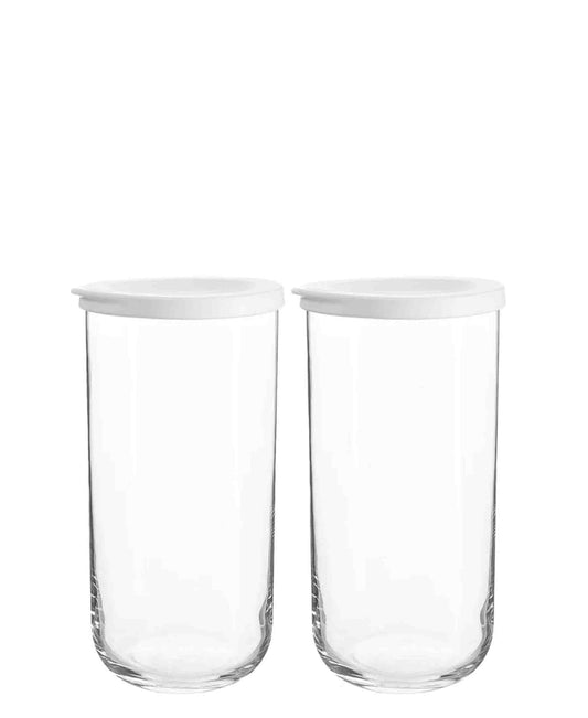 LAV 1400ml Glass Storage Container - White