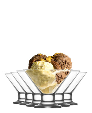 LAV Crema 6 Piece Ice Cream Dessert Bowl - Clear