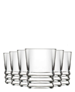 LAV Elegan Whiskey 6 Piece Glasses - Clear
