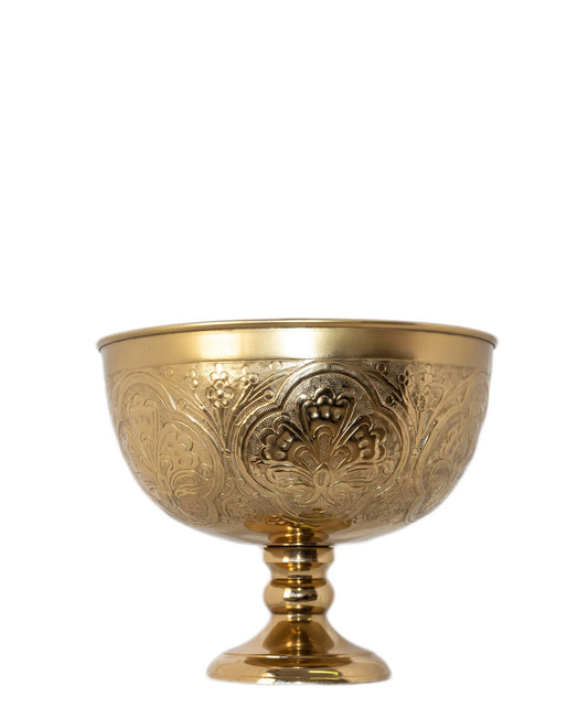 Urban Decor Embossed Medallion Footed Champ - Gold