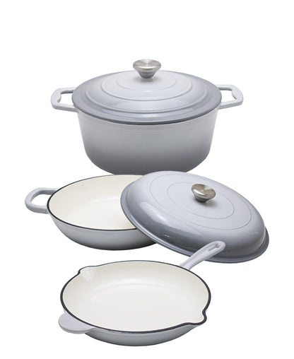 Leon Enamel Cast Iron 5 Piece - Grey