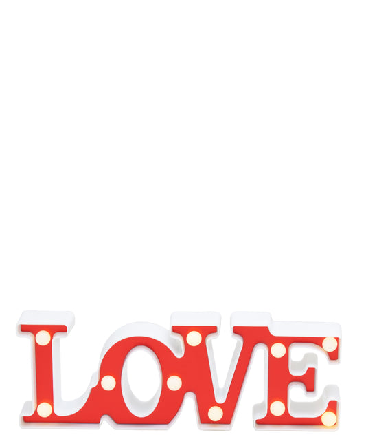 Lovers Design 3D LED Love Sign - White & Red