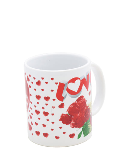 Lovers Design 440ml Love Mug - White & Red