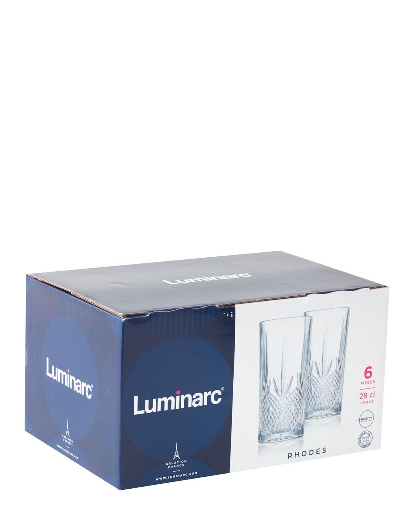 Luminarc 6 Piece Rhodes 280ml Hi-Ball Tumbler Set  - Clear