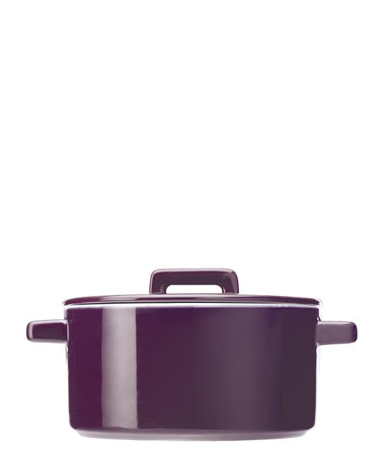 Maxwell & Williams Epicurious Aubergine Round Casserole with Lid 1.3L