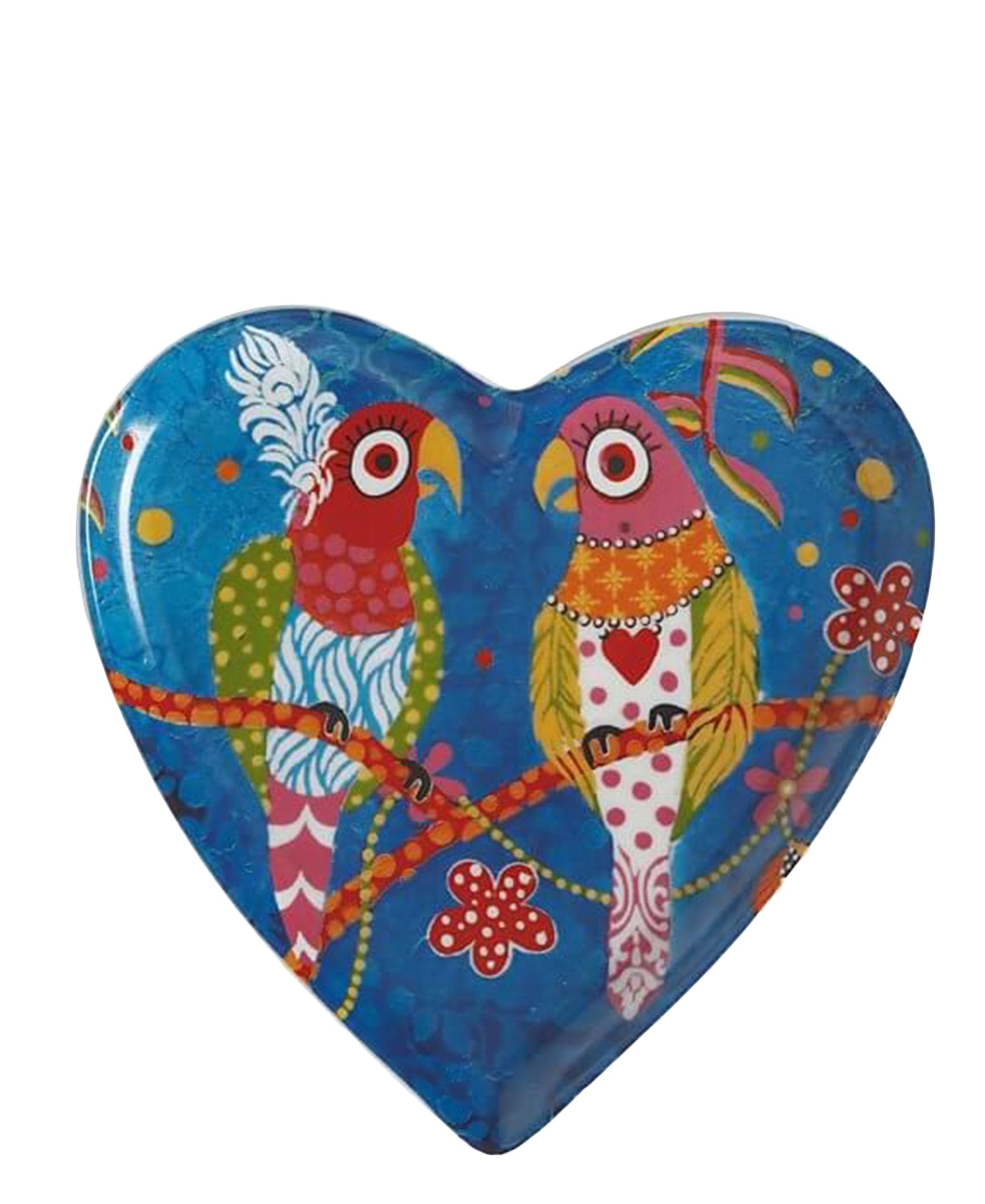 Love Hearts Rainbow Birds Plate 15.5cm