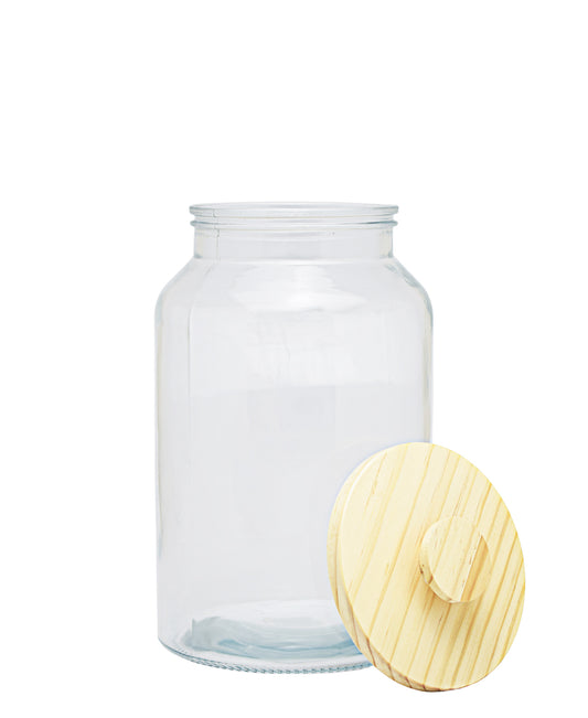 Seaside Storage Jar with Wooden Lid - Medium