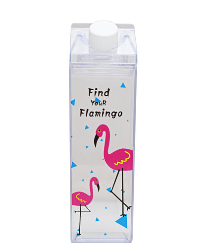 Kitchen Life Flamingo Milk Carton Shaped Bottle - Clear