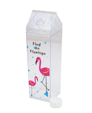 Kitchen Life Flamingo Milk Carton Shaped Bottle - Clear